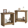 Brown Set of 2 End Tables with Storage Shelves L716