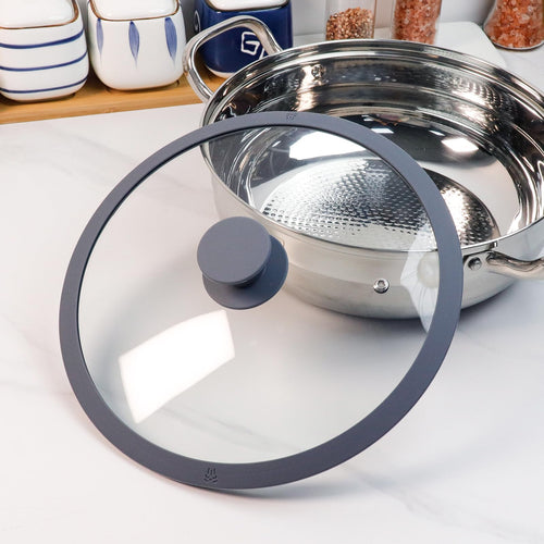 10.5" Round Tempered Glass Lid with Silicone Rim Z898883