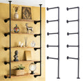 Black Iron Pipe Shelf Bracket, 2Pcs 5 Tier 68" Tall X6672
