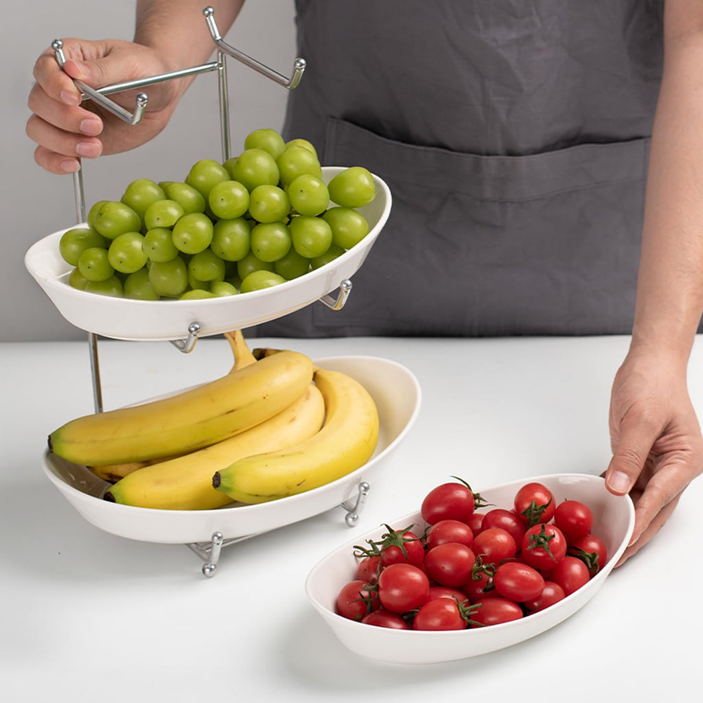 3 Tier Fruit Bowl Basket with Metal Stand N950
