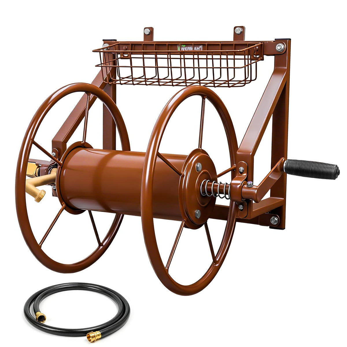 Wall Mount Metal Garden Hose Reel Holds 155ft 5/8" Hose Y95575