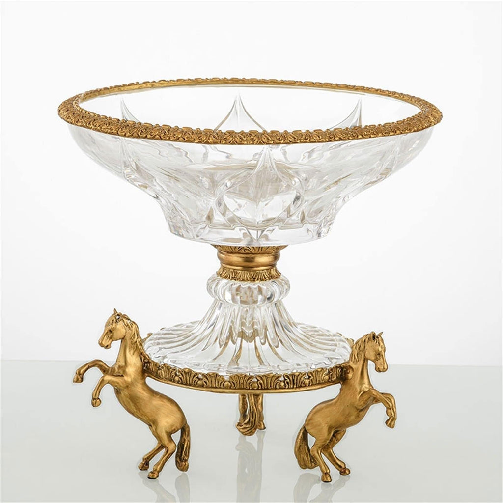 Glass Fruit Bowl with Copper Base W32358