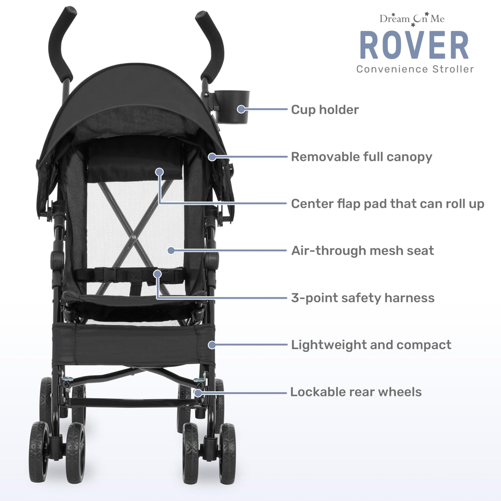 Lightweight Compact Umbrella Stroller with Cup Holder - Black H83782