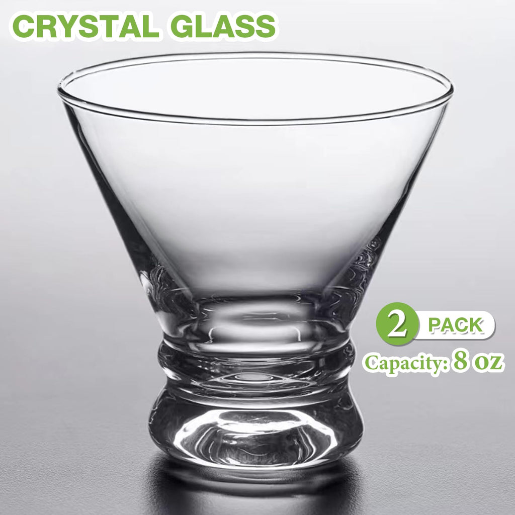 2 Pack 8 Ounce Stemless Martini Glasses B29833