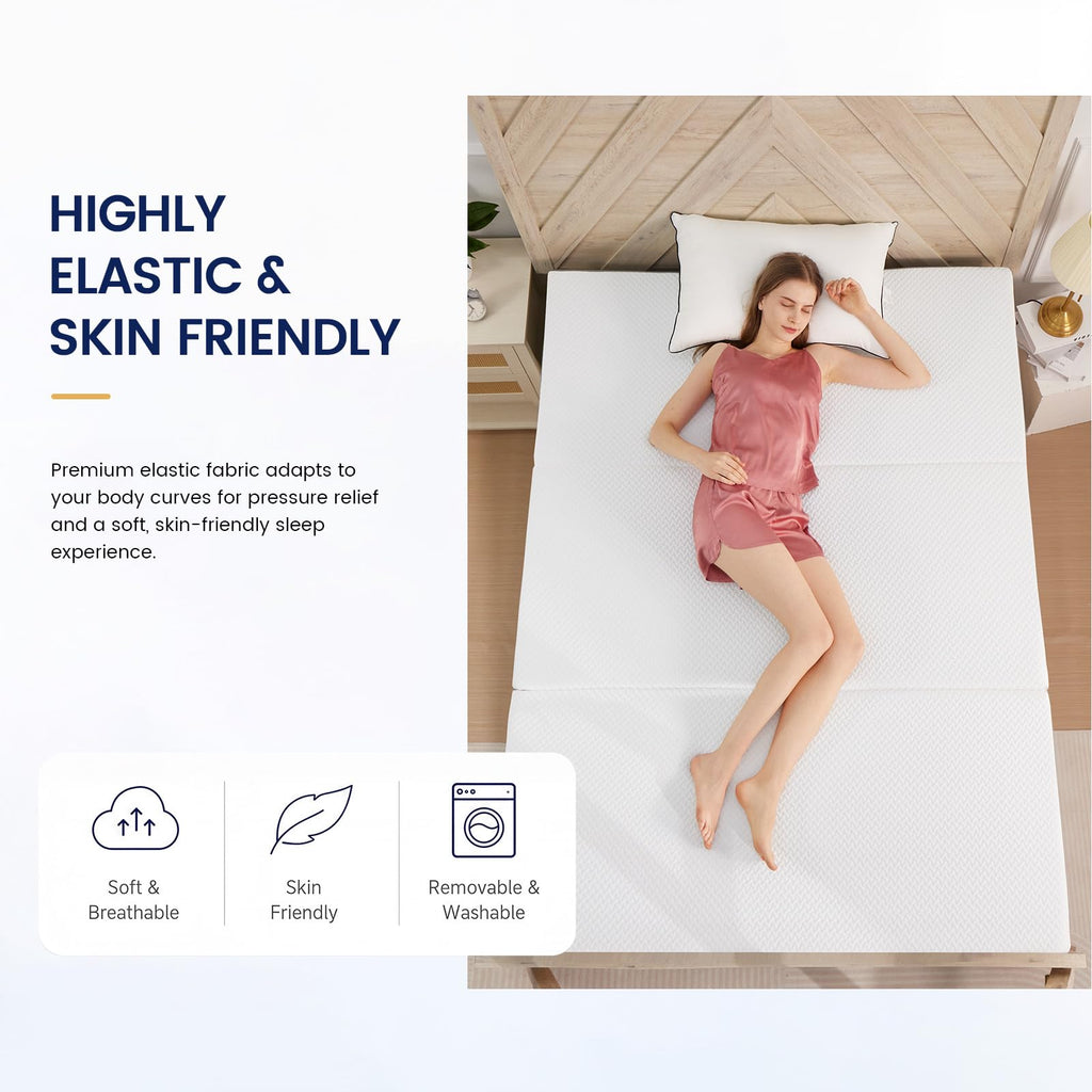 6 Inch Memory Foam Trifold Folding Mattress F666806