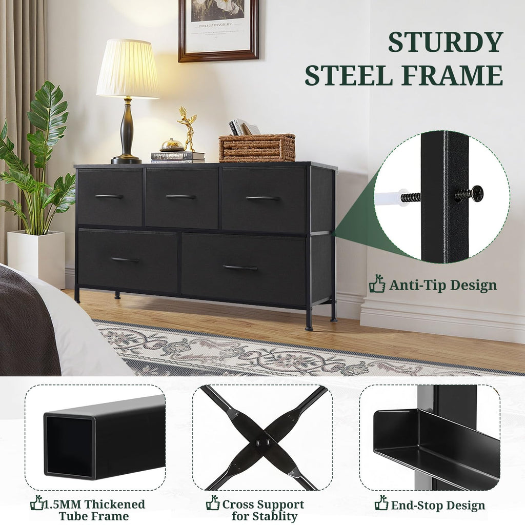 5 Drawer Fabric Dresser C966