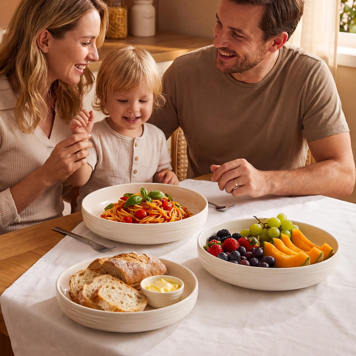 White Pasta Bowls Set of 4 U90857