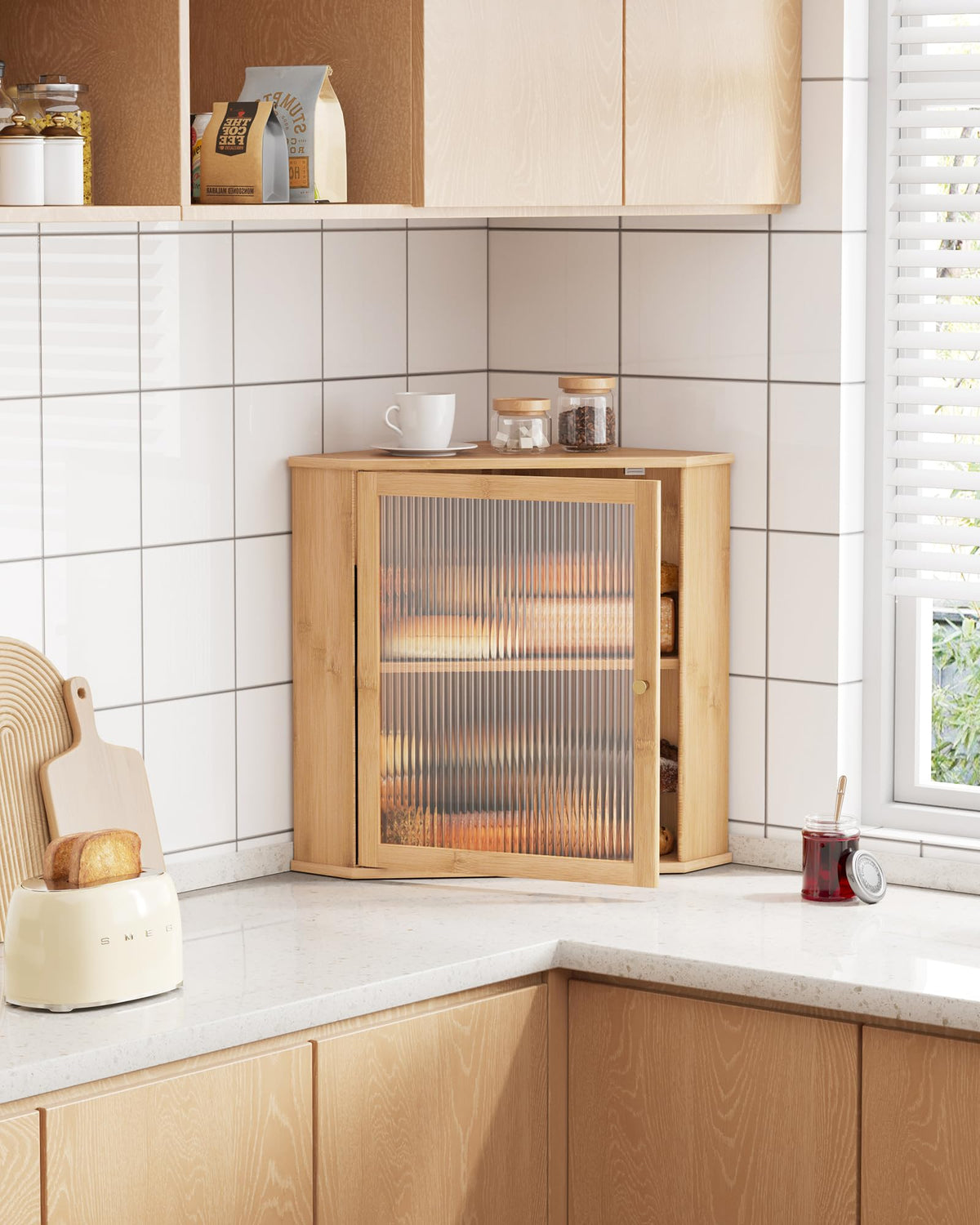 Wooden Corner Bread Box U392466