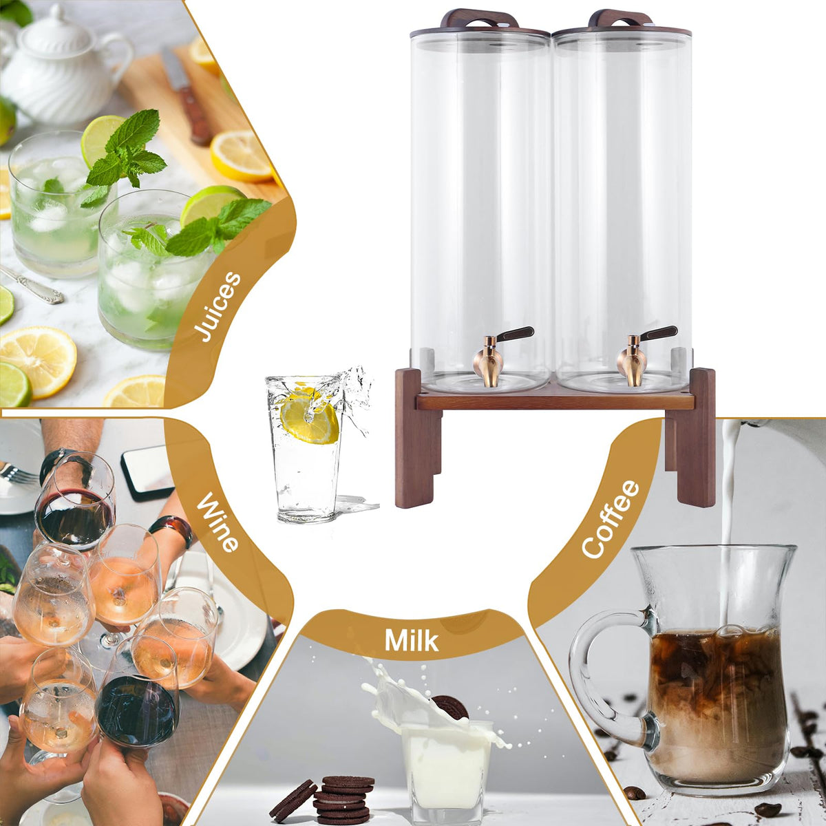 2.2 Gallon Glass Drink Dispenser with Stand V2521