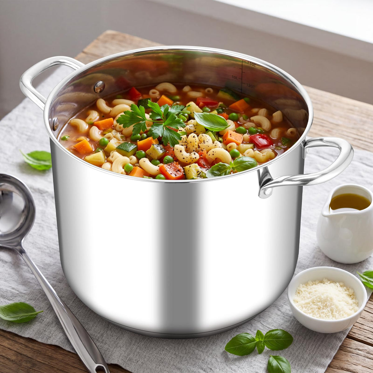 14Qt Stainless Steel Stock Pot with Lid U1200