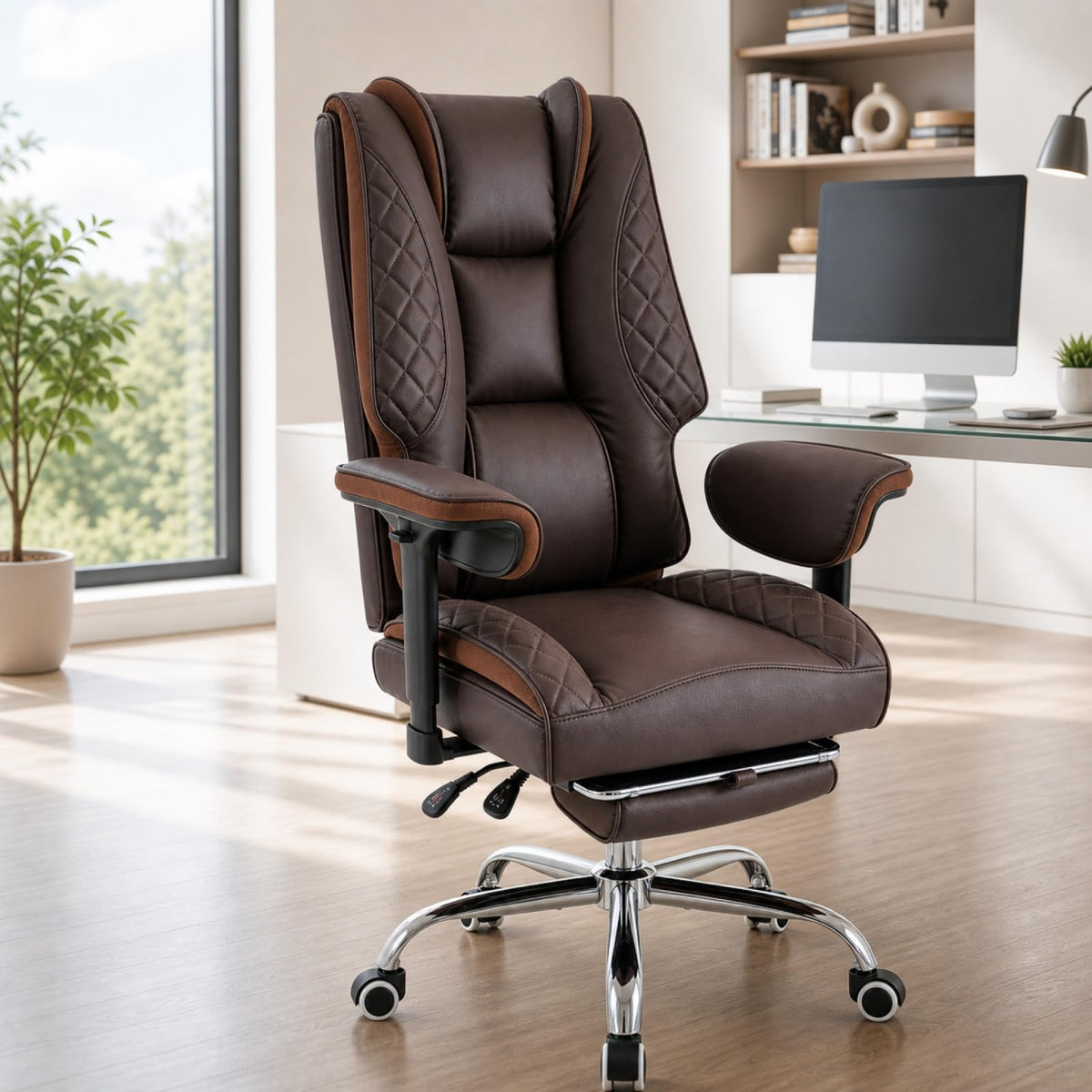 Big and Tall High Back Executive Office Chair with Foot Rest U75348