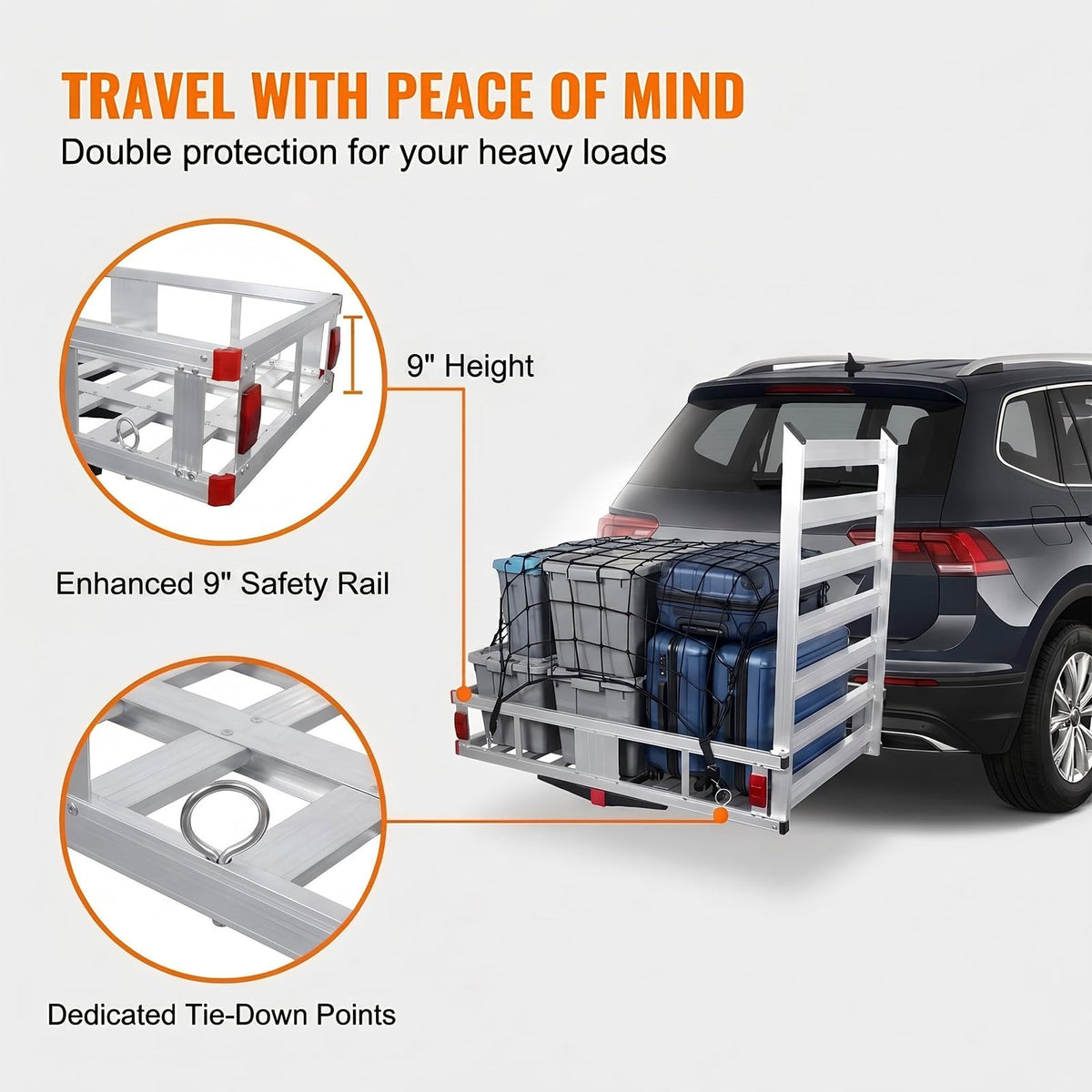 Aluminum Hitch Cargo Carrier with 27.5 in Folding Ramp Z1290
