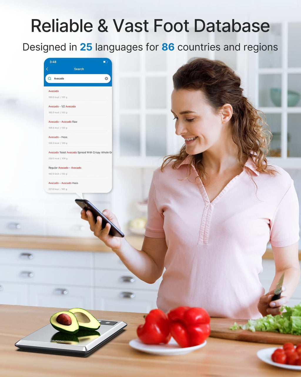 Digital Food Scale and Smart Body Weight Scale with LED Display Z998
