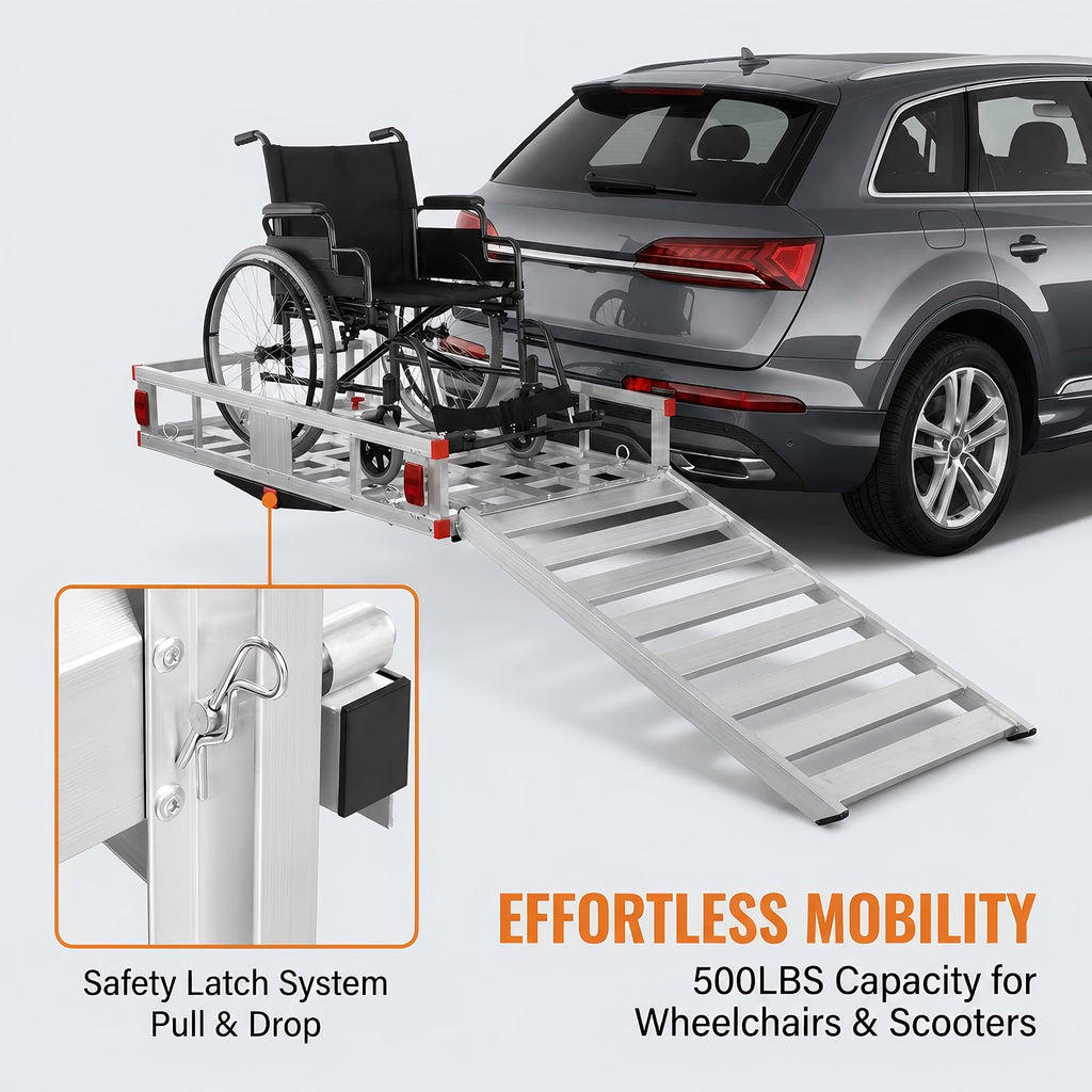 Aluminum Hitch Cargo Carrier with 27.5 in Folding Ramp Z1290