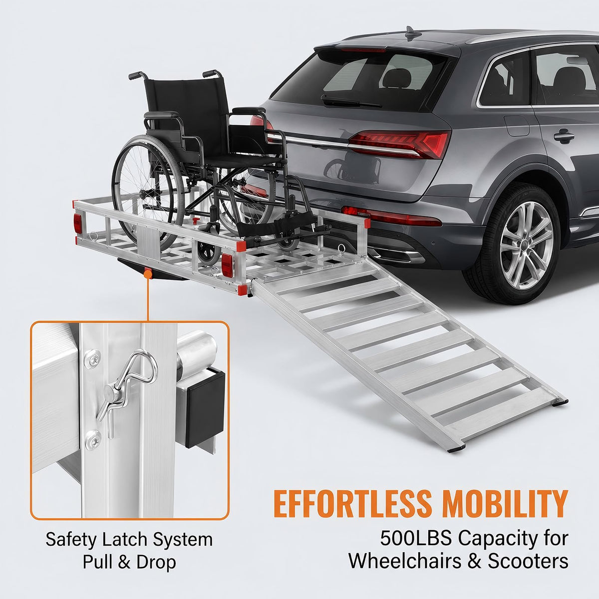 Aluminum Hitch Cargo Carrier with 27.5 in Folding Ramp Z1290
