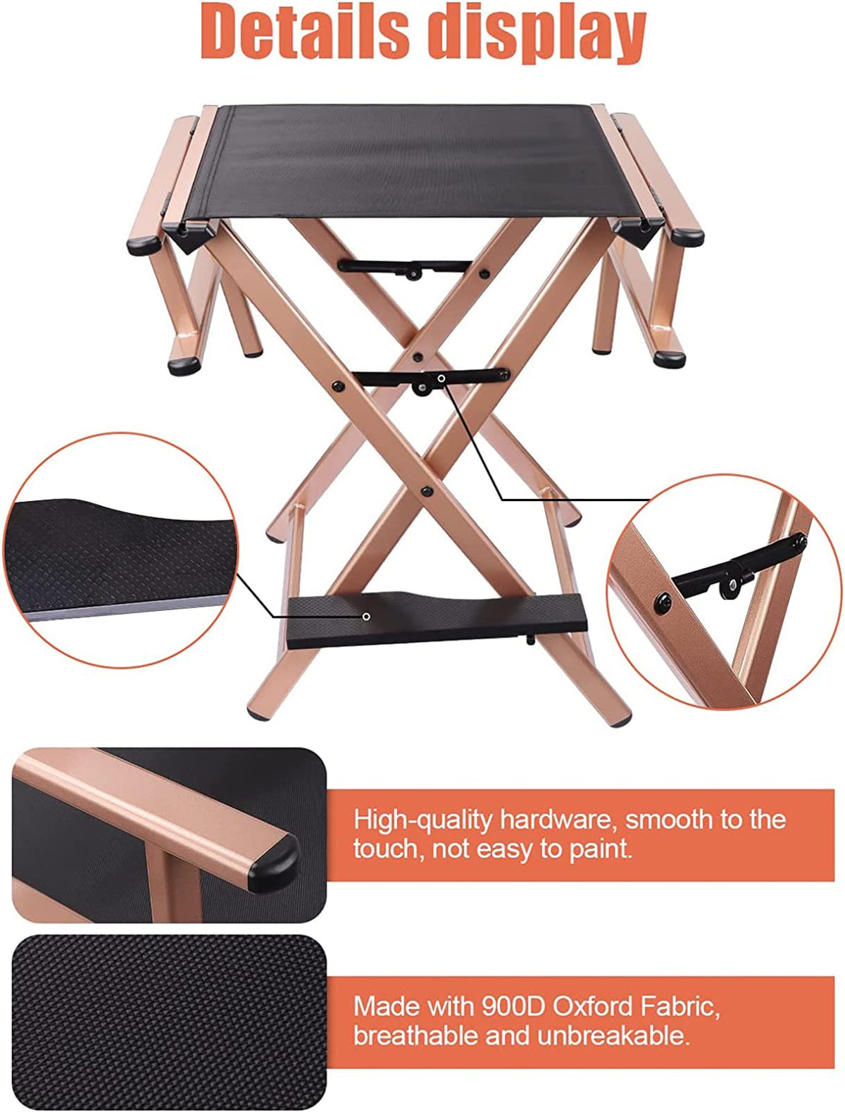 Aluminum Folding High Back Chair with Footrest Z8056