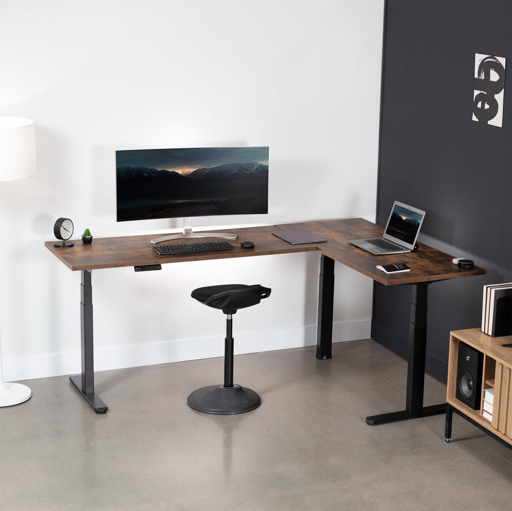 Black Electric Corner 3 Leg Standing Desk Frame K20216