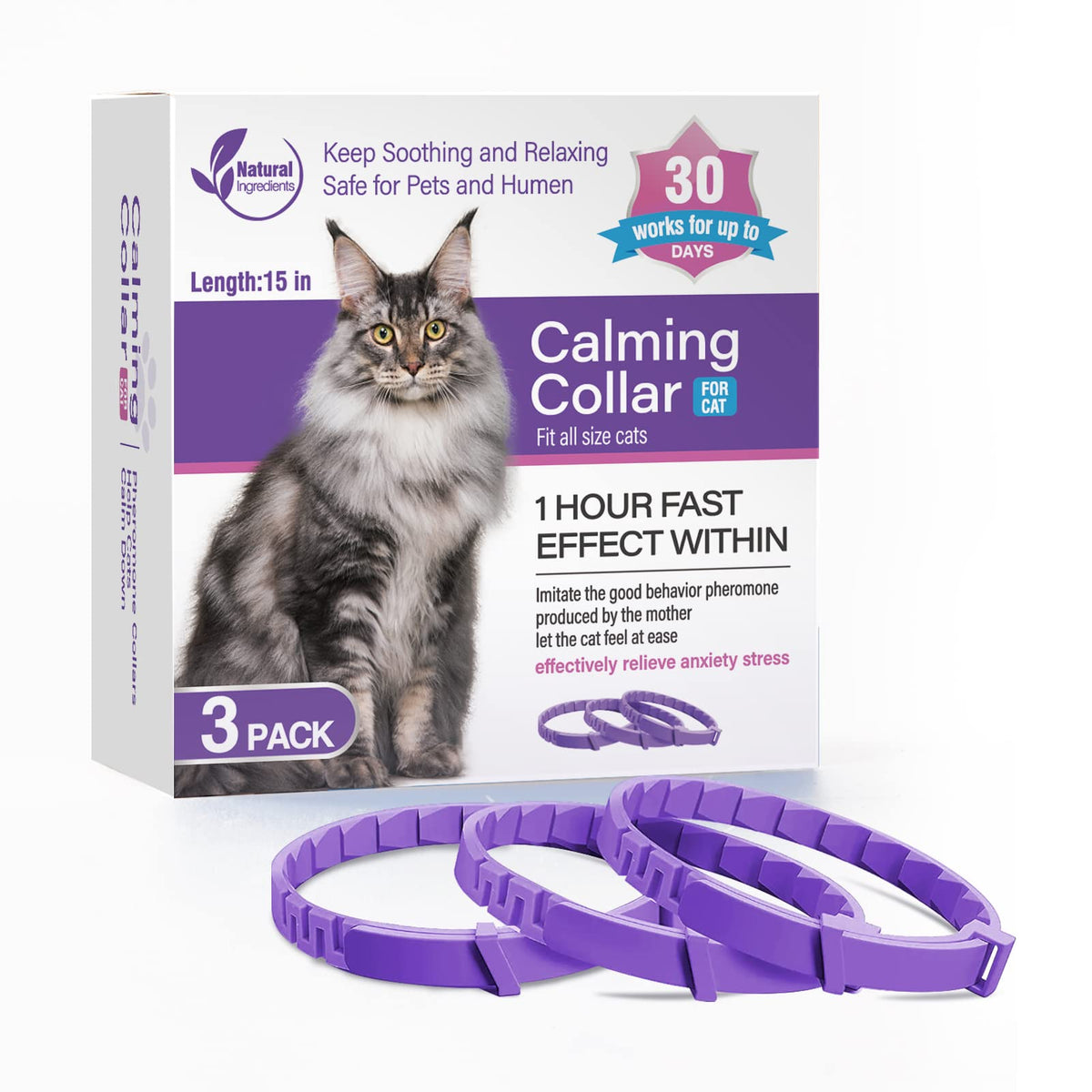3 Pack Adjustable Calming Collars I501924
