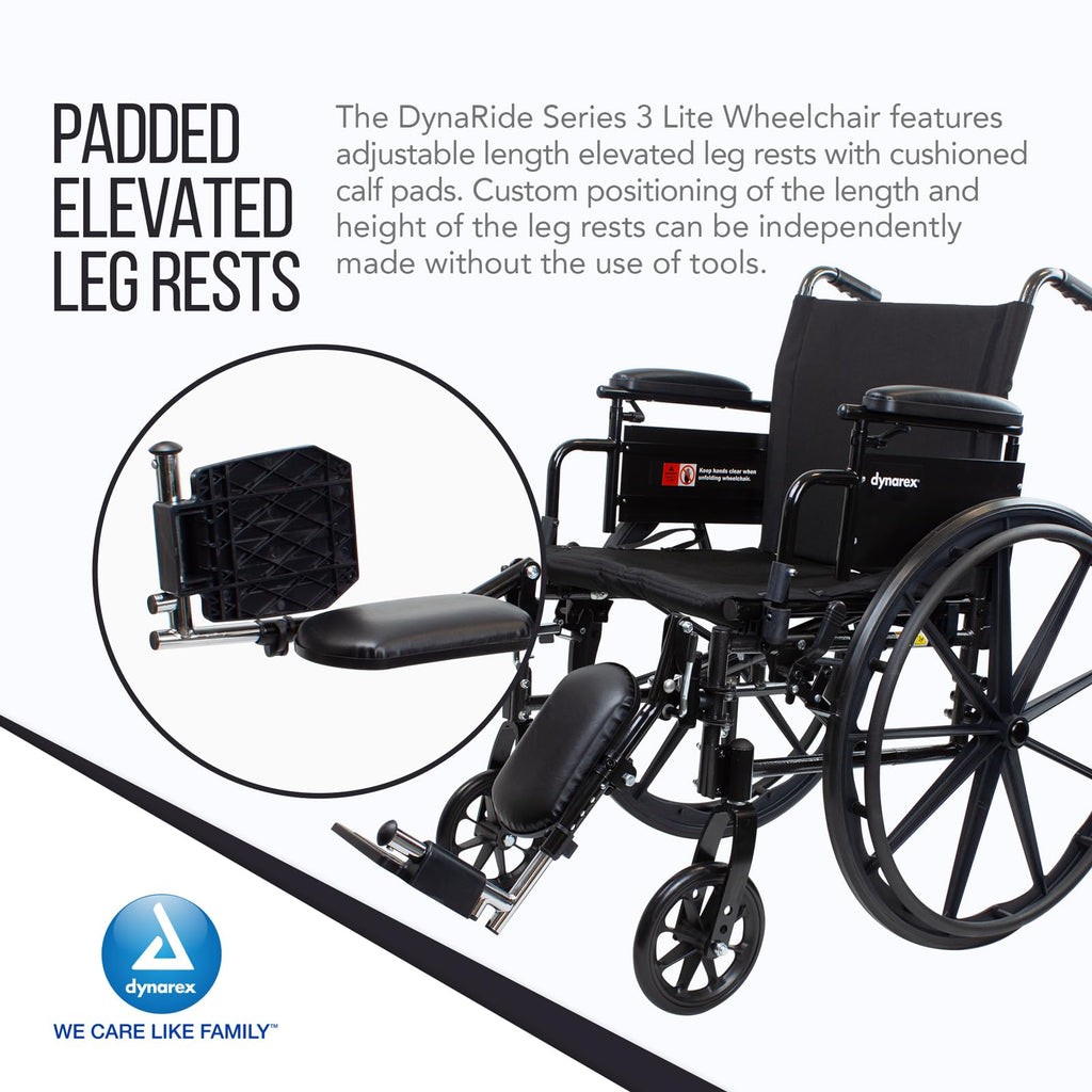 Black Nylon Wheelchair with Elevated Leg Rest M33011