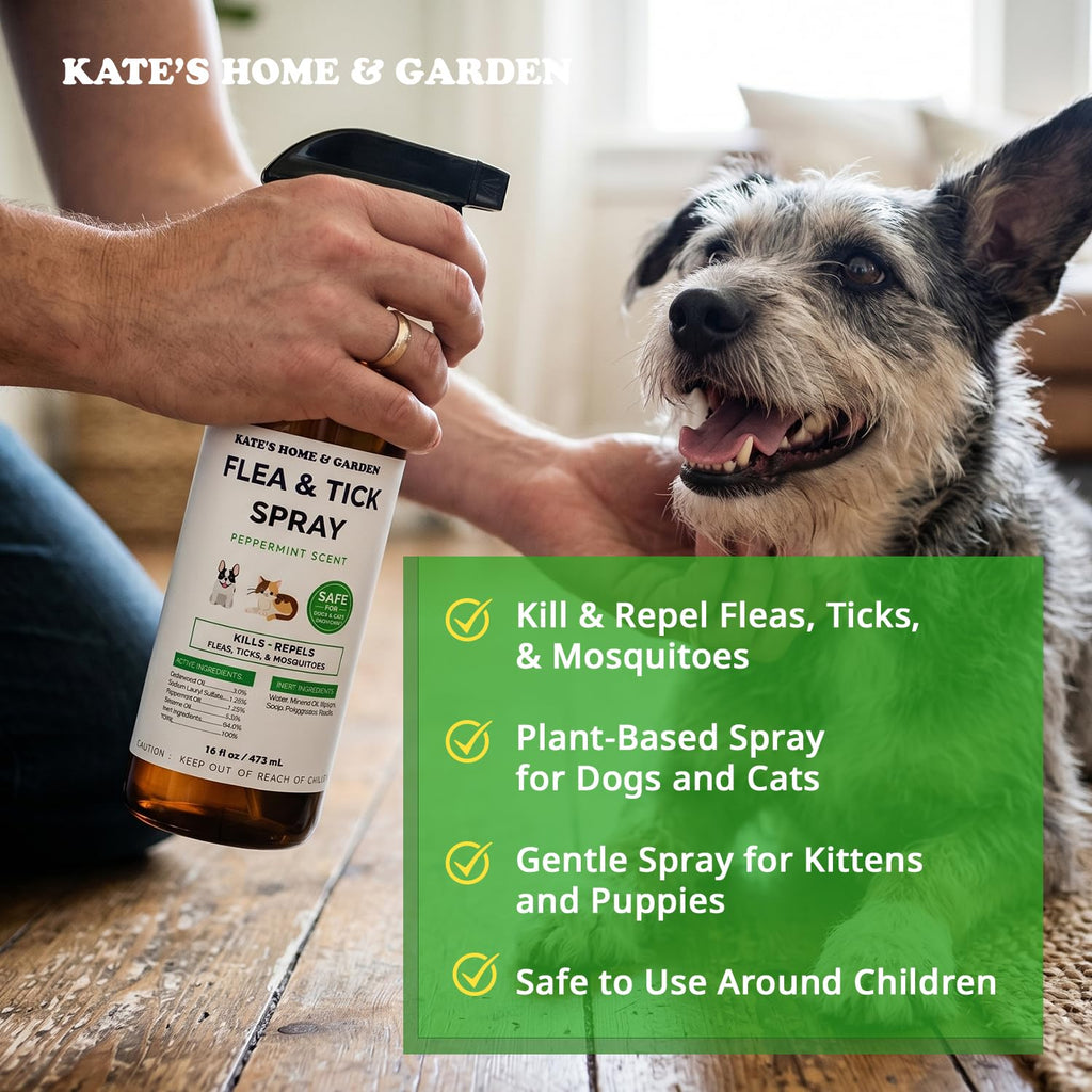 Flea and Tick Spray for Dogs & Cats 16oz H38401