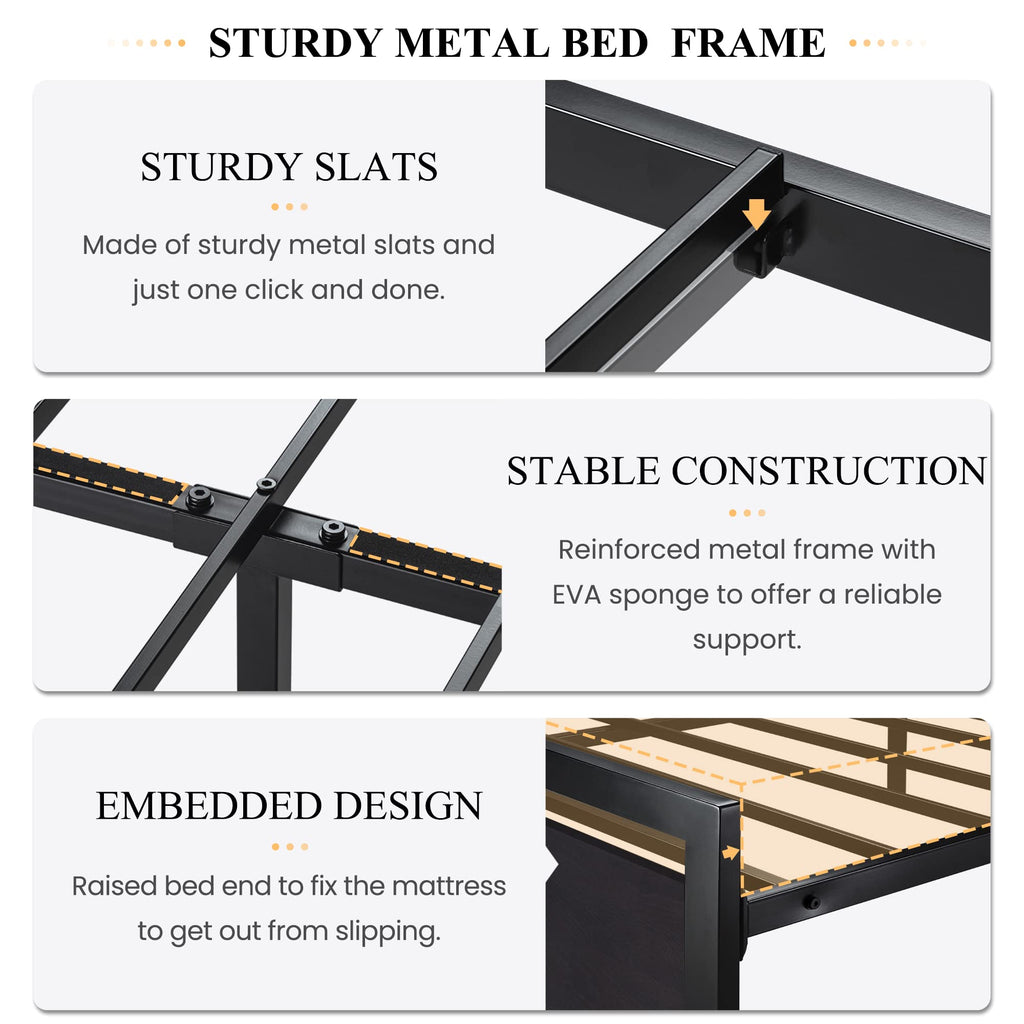 Queen Size Bed Frame with Headboard V442