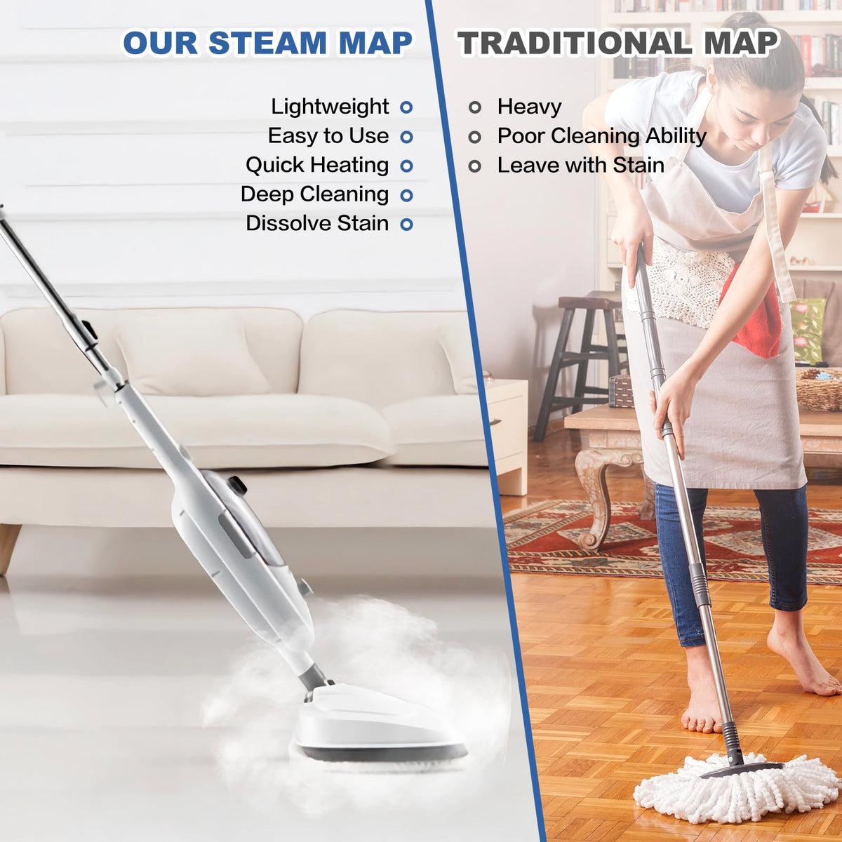 10-in-1 Detachable Handheld Steam Mop Cleaner P46137