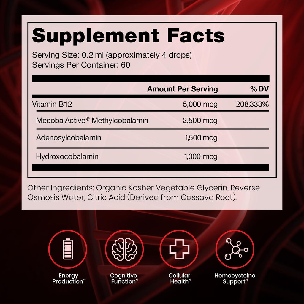 BioActive B12 Liquid 5000mcg 60 Servings A225971