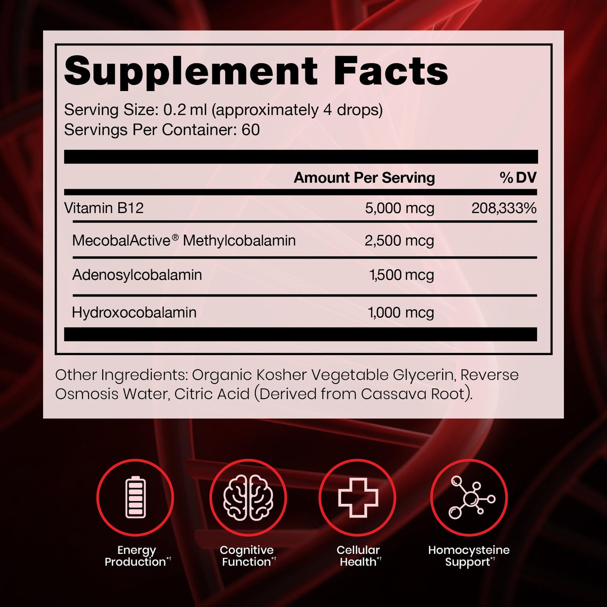 BioActive B12 Liquid 5000mcg 60 Servings A225971