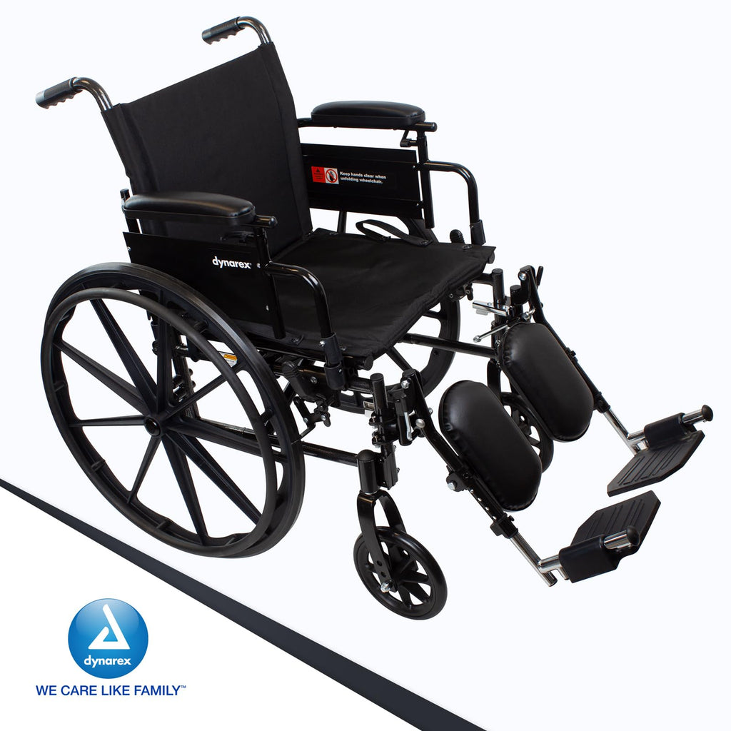 Black Nylon Wheelchair with Elevated Leg Rest M33011