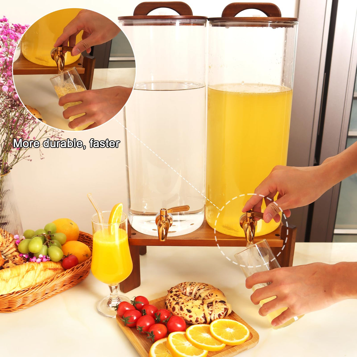 2.2 Gallon Glass Drink Dispenser with Stand V2521