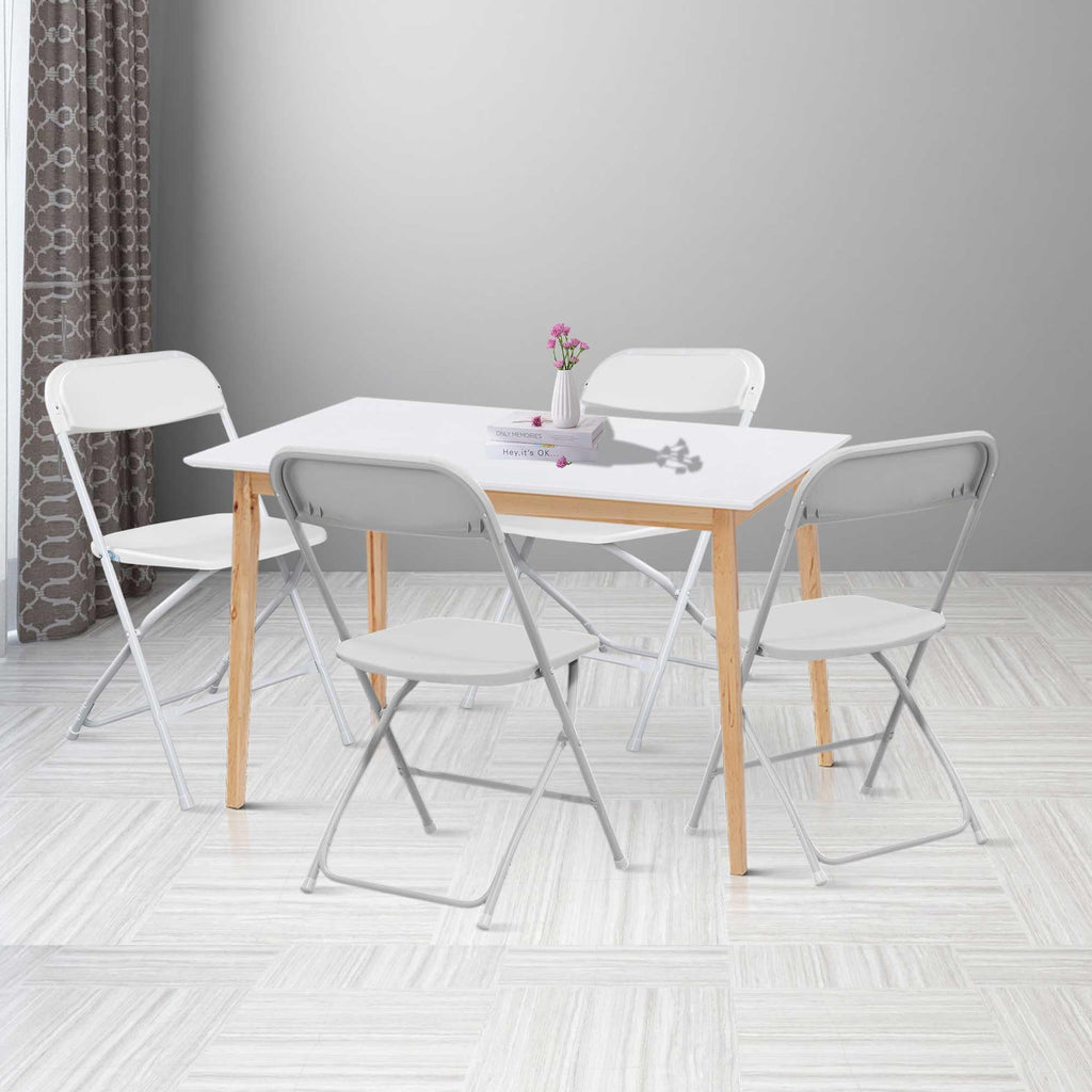 10 Pack White Folding Chairs 350LBS Capacity Steel B997973