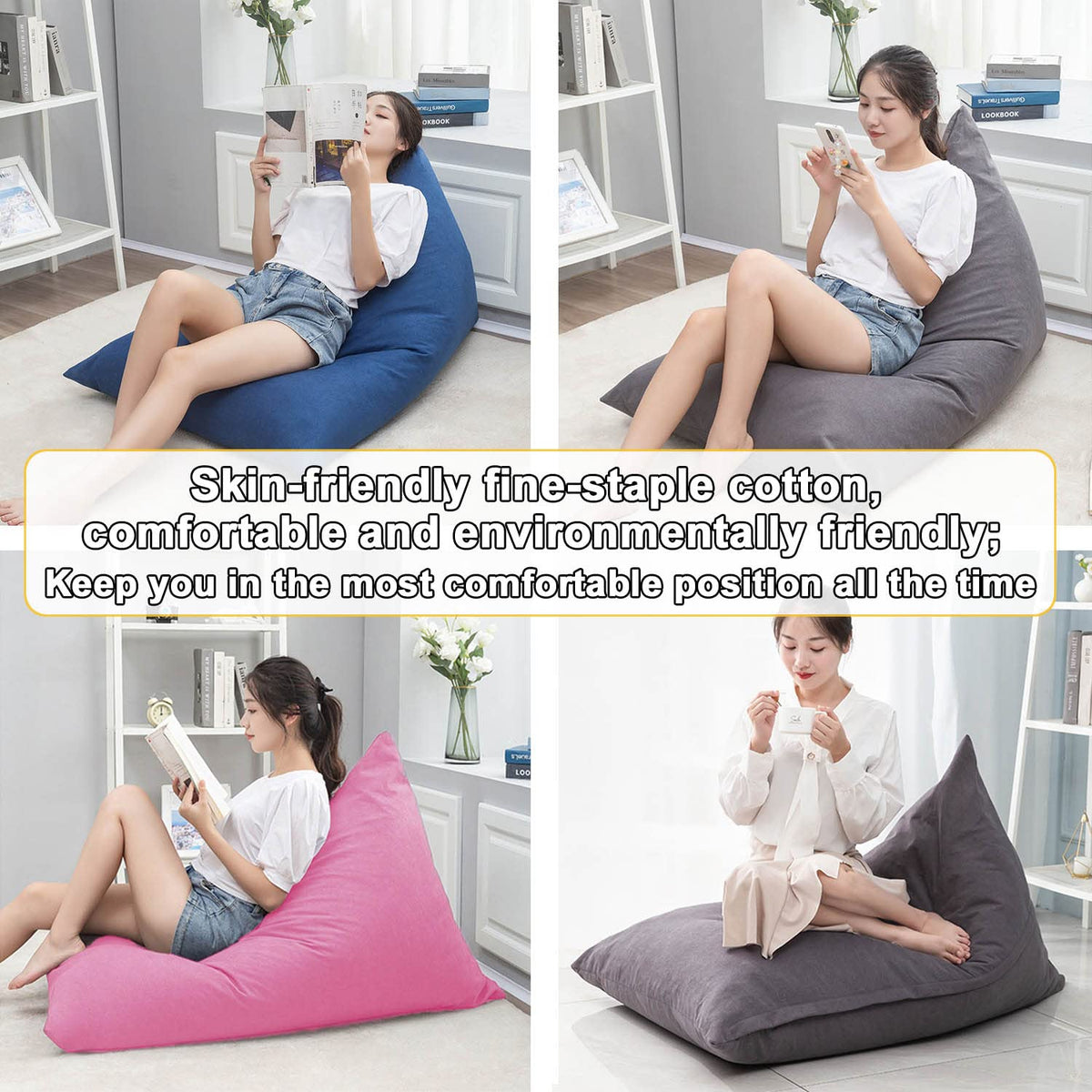 Yellow Beanbag Stuffed Animal Storage Chair Cover B41942