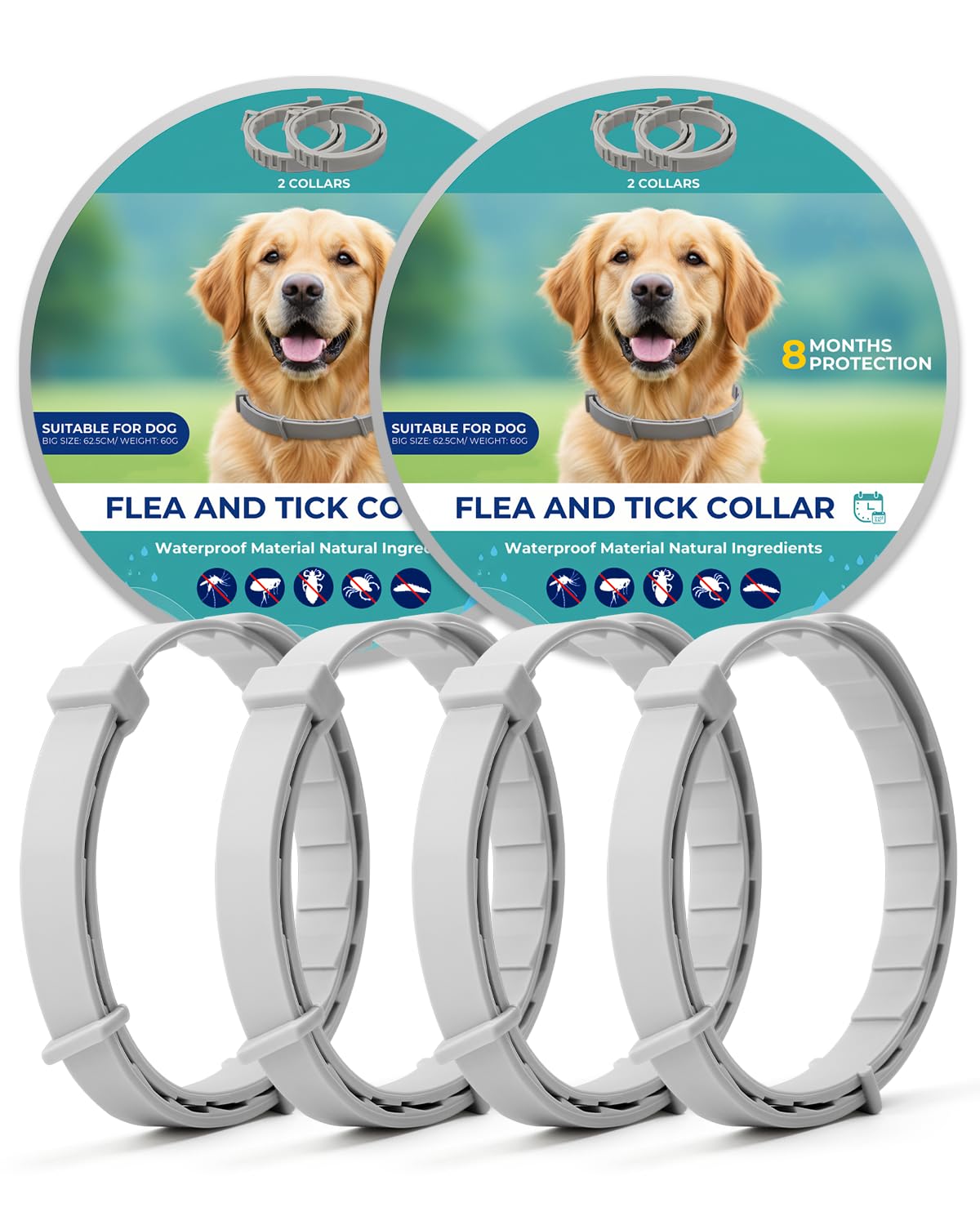 4 Pack Flea and Tick Collar for Small Dogs Under 18 lbs Y70705