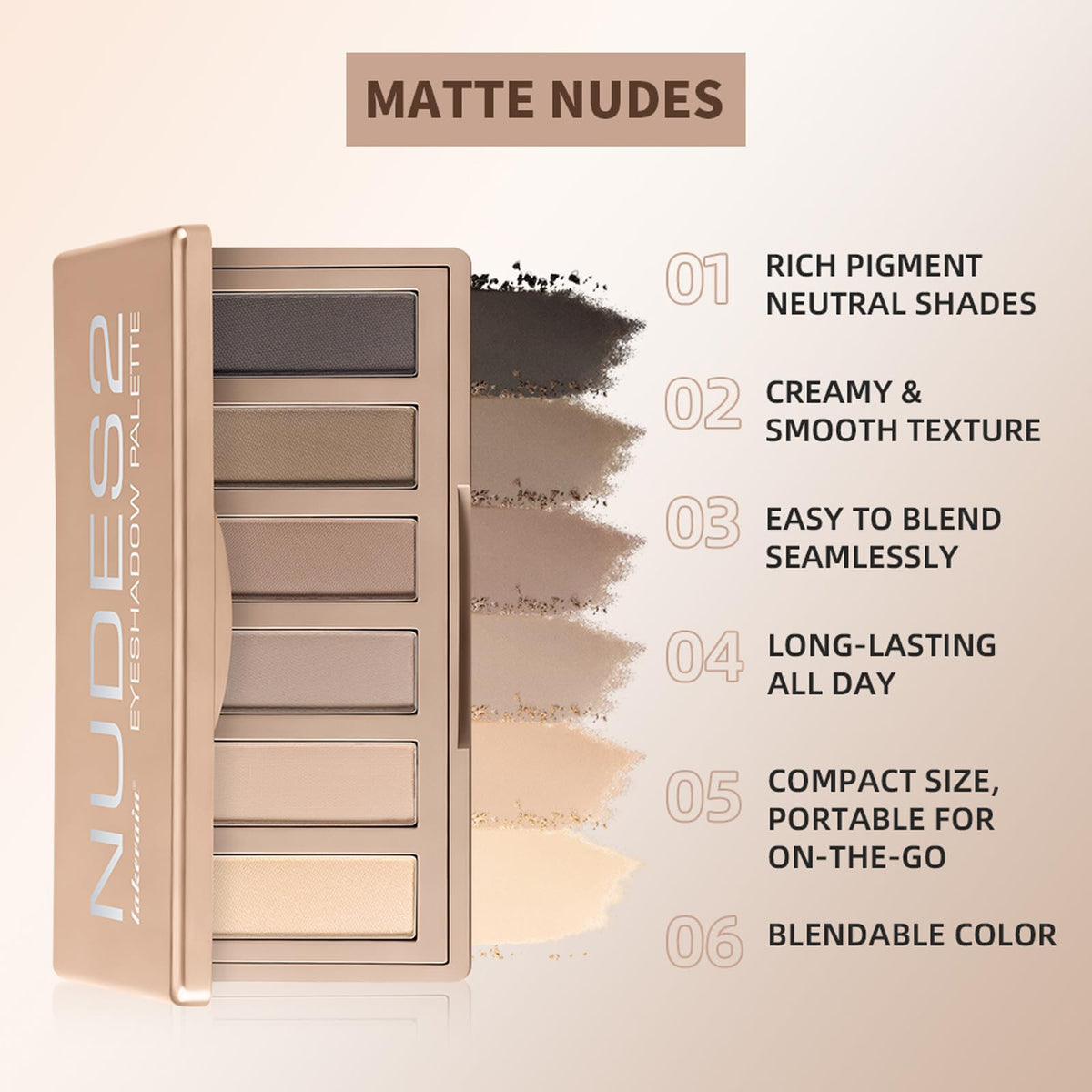 6 Color Matte Neutral Eyeshadow Palette J628681