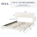 Queen Size Upholstered Bed Frame with Adjustable Headboard Y72412