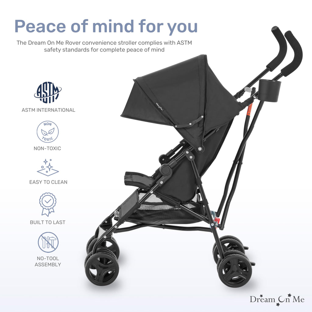 Lightweight Compact Umbrella Stroller with Cup Holder - Black H83782