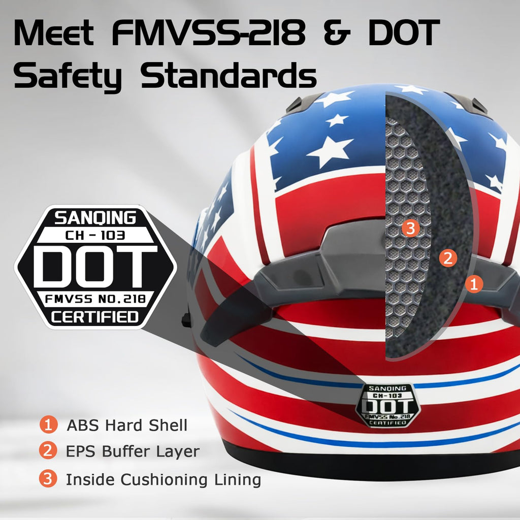 DOT Approved Dual Visor Full Face Motorcycle Helmet C5317