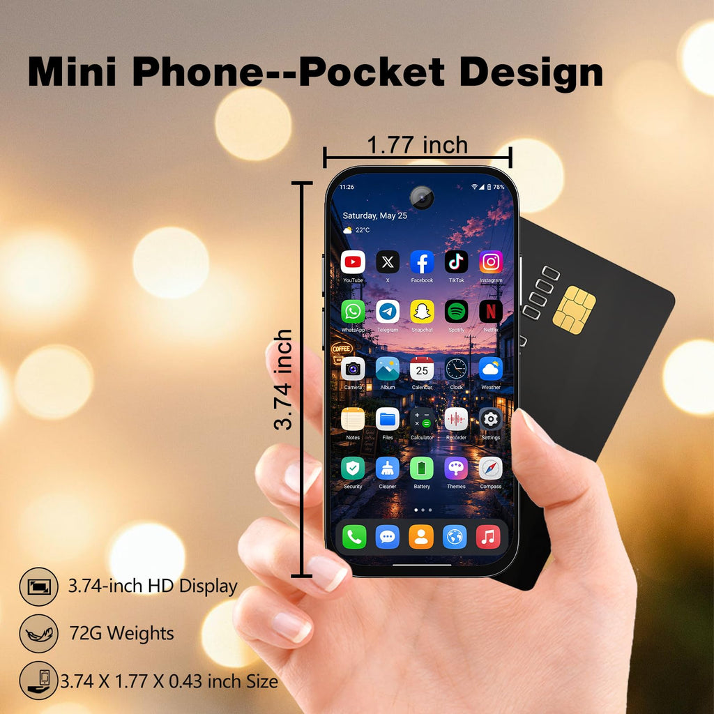 Unlocked 2G Mini Smartphone 2GB+32GB 2800Mah 3.0 Inch Dual SIM Black D551