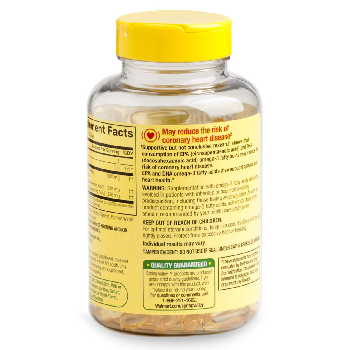 Omega-3 500 mg Fish Oil Lemon 120 Softgels E16390