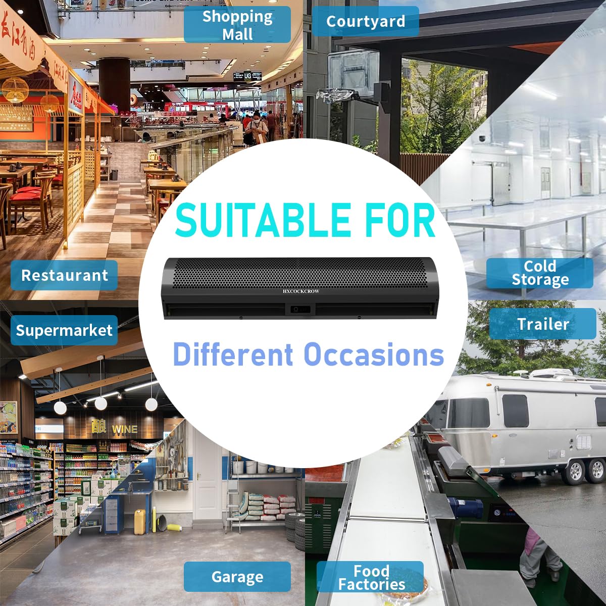36'' Matte Black 2-Speed Air Curtain U205