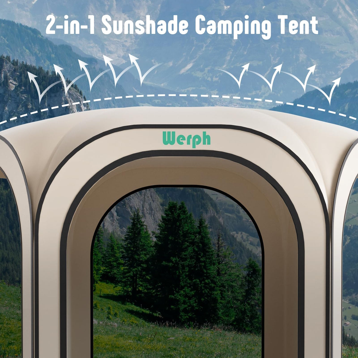 12x12 Pop Up Screen Tent, Mosquito Net Gazebo, UV Resistant, Beige L85293