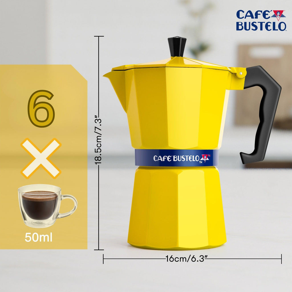 6 Cup Stovetop Espresso Maker 300 ml Aluminum Moka Pot S769041