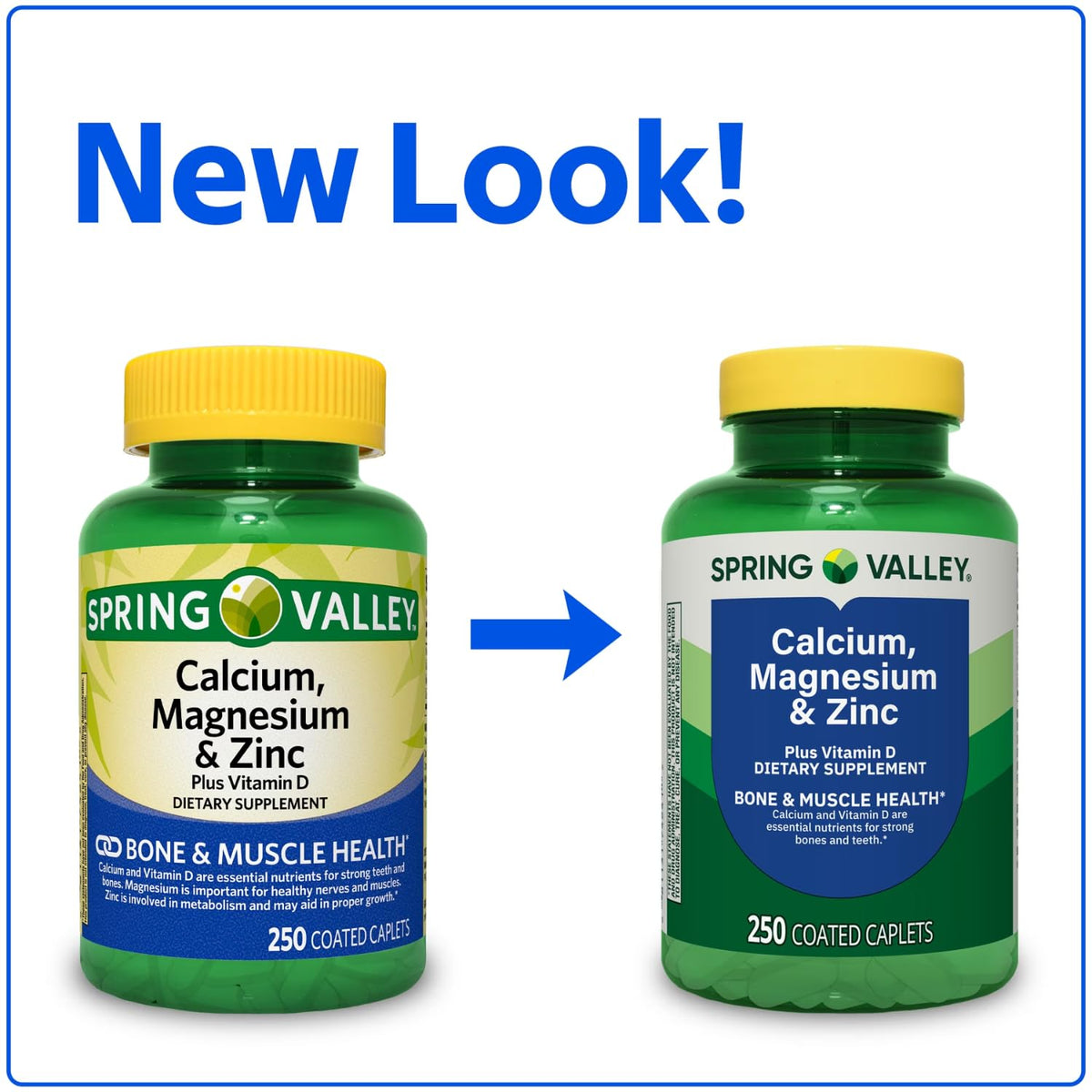 Calcium Magnesium Zinc Plus Vitamin D3 Caplets 250 Ct V840708