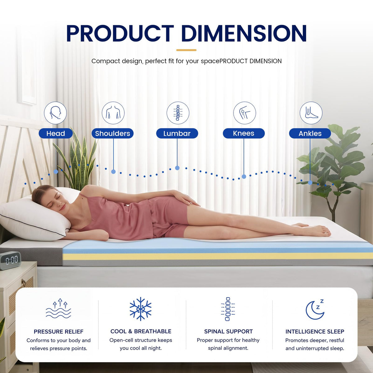 6 Inch Memory Foam Trifold Folding Mattress F666806