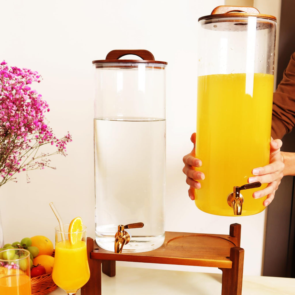 2.2 Gallon Glass Drink Dispenser with Stand V2521