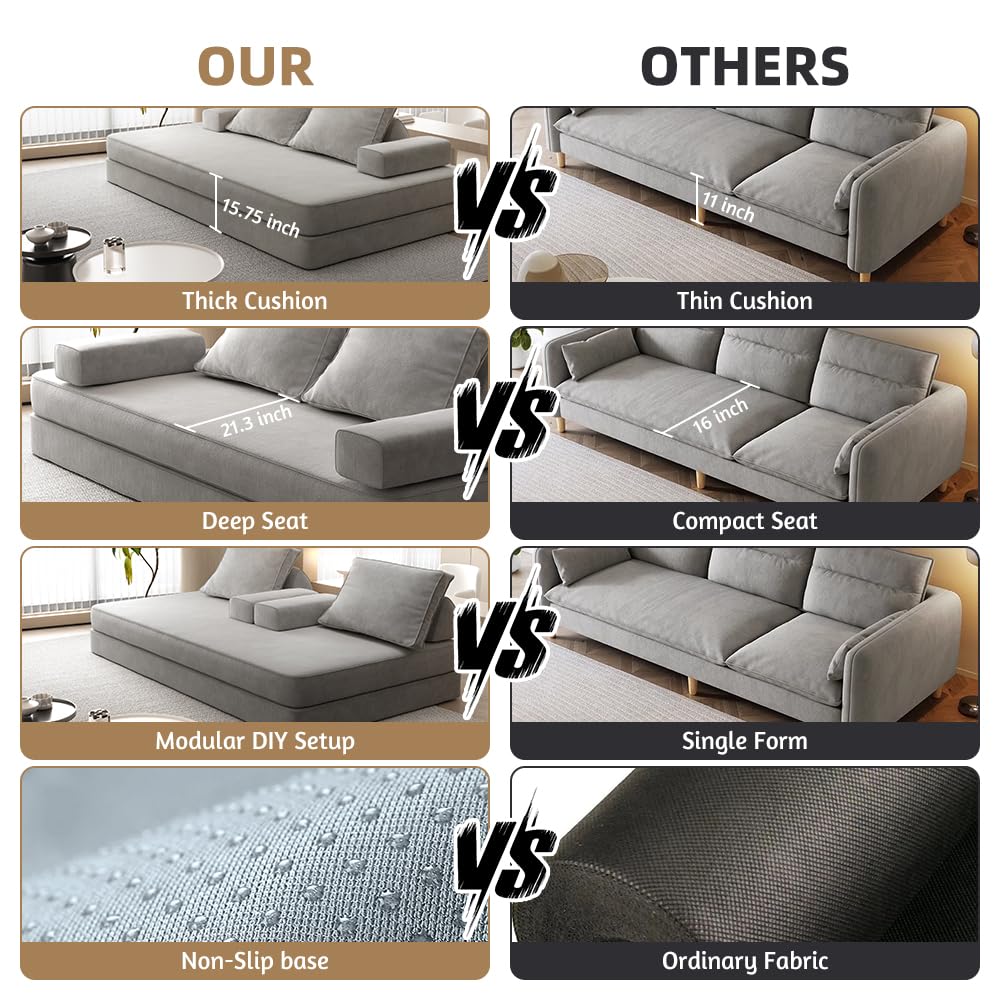 Light Gray Convertible Sofa Bed T78862