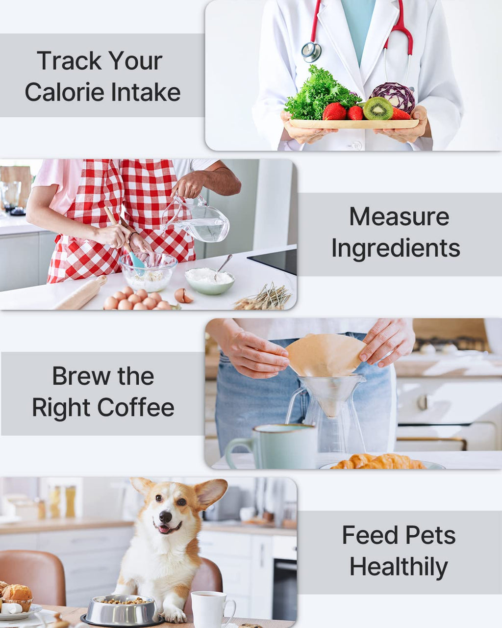Digital Food Scale and Smart Body Weight Scale with LED Display Z998