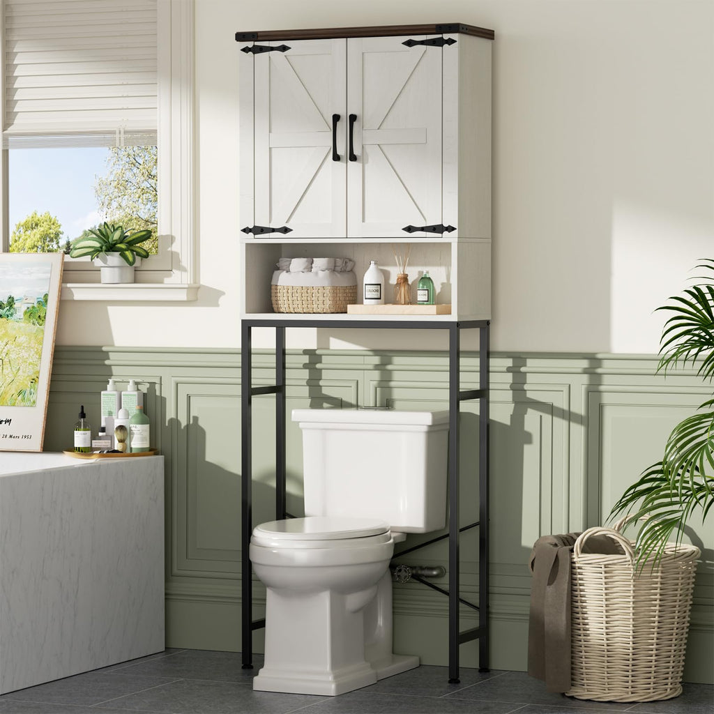 Over The Toilet Storage Cabinet with Adjustable Shelf, White N126