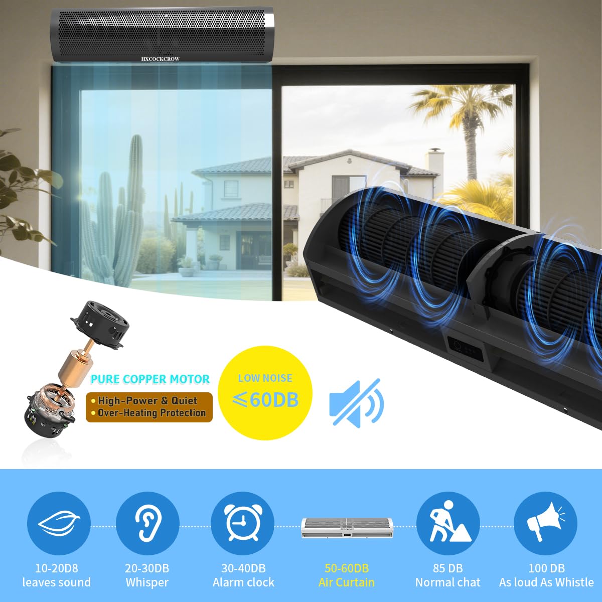 36'' Matte Black 2-Speed Air Curtain U205