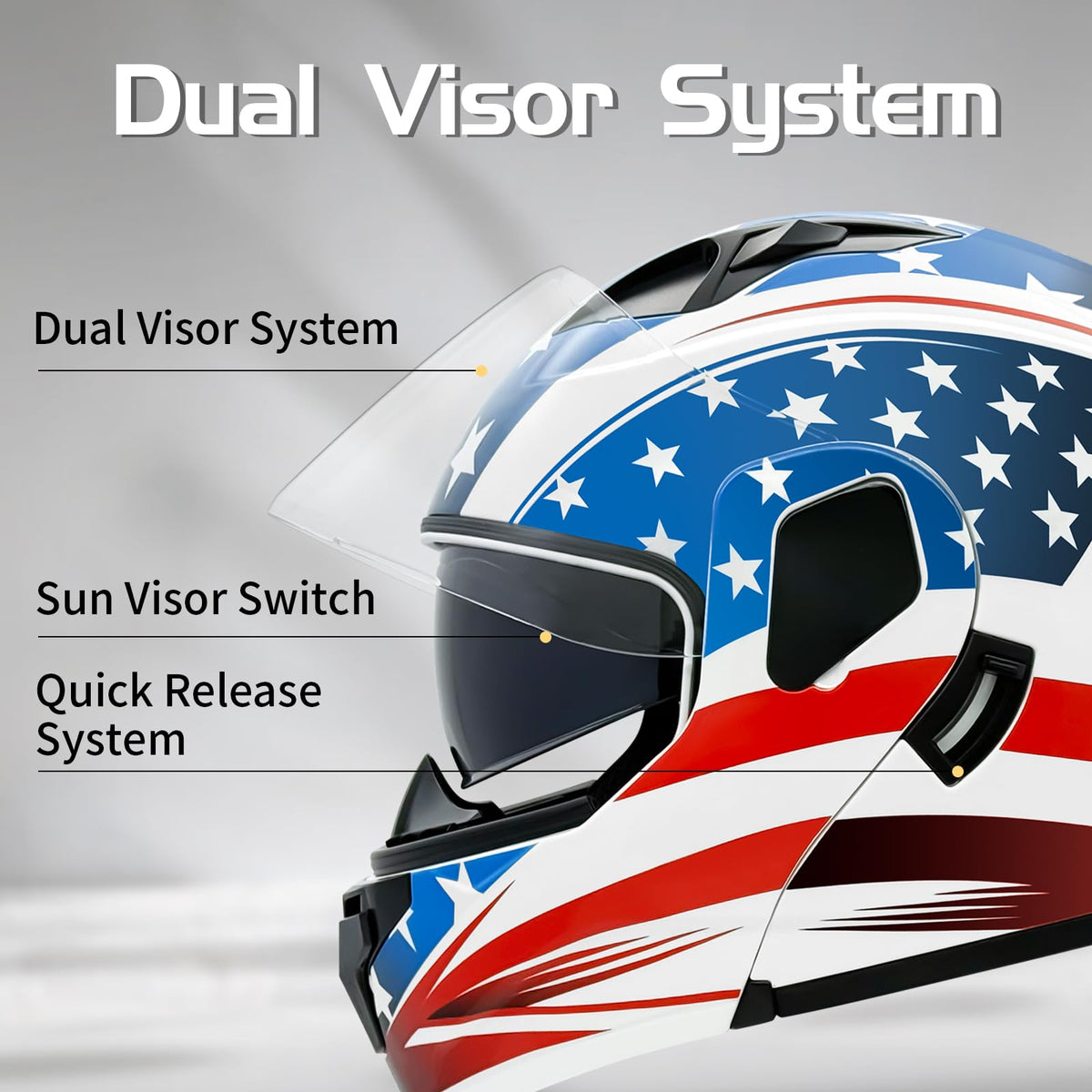 DOT Approved Dual Visor Full Face Motorcycle Helmet C5317